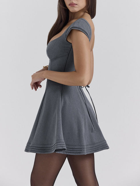 'Vionnet' Tie Back Backless Mini Dress - Celes Fashion